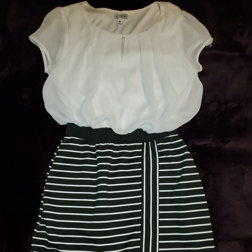 Black and White Striped Dress